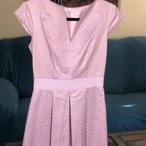 Ted Baker London Shiny Light Pink Cap Sleeve Dress